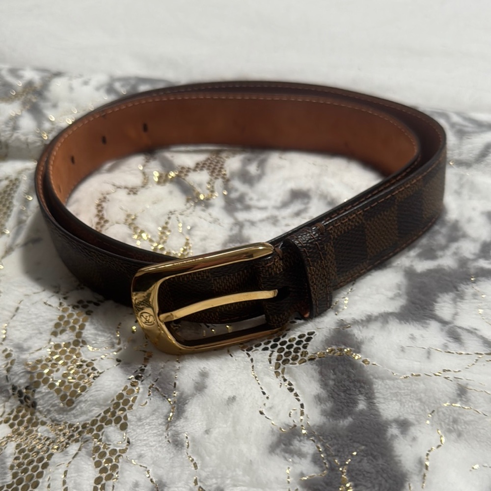 Women’s Brown Checkered Belt
